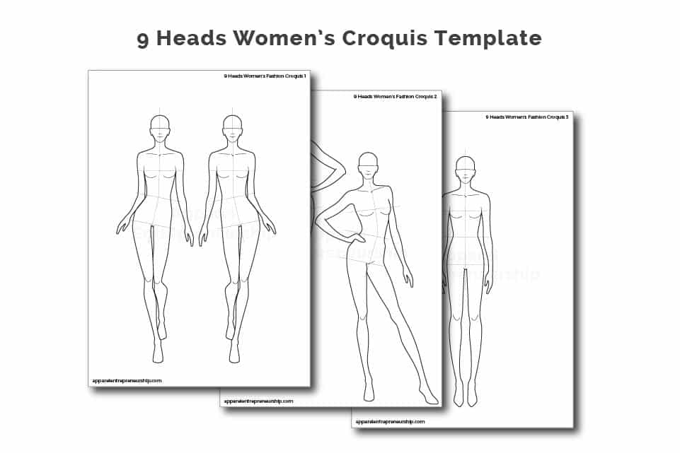 PROFESSIONAL Fashion Design Croquis Template Digital Download, Hand  Sketched Female Croquis, 9 Heads, Walking Pose, Fashion Croquis Template -  Etsy